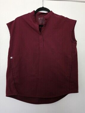 FIGS Rafaela Sleeveless Scrub Top Maroon Women's XXS Technical Collection